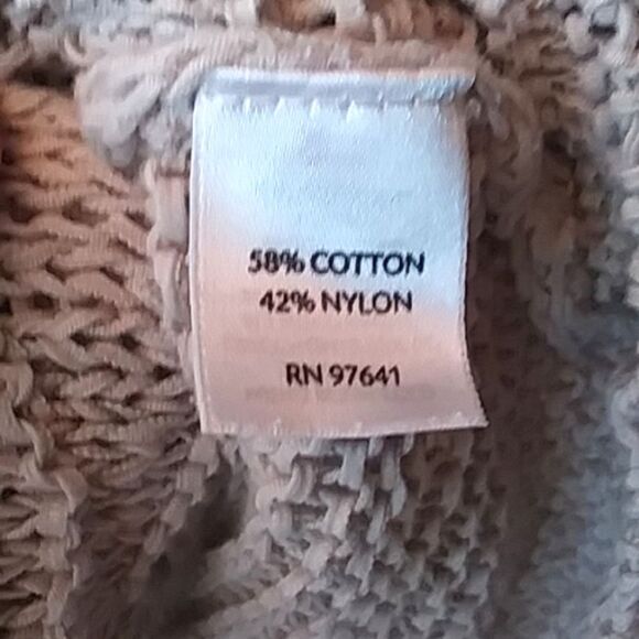 J.Jill. Oatmeal Color Wavy Pattern Rolled Ribbon Loose Knit Sweater - Picture 5 of 8